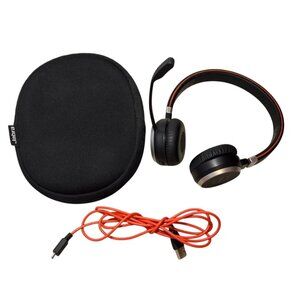 Jabra Evolve 40 UC Stereo Wired USB Headset With Microphone Black Red Silver